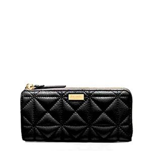Kate Spade Whitaker Place Nisha Quilted Black Leather Wallet